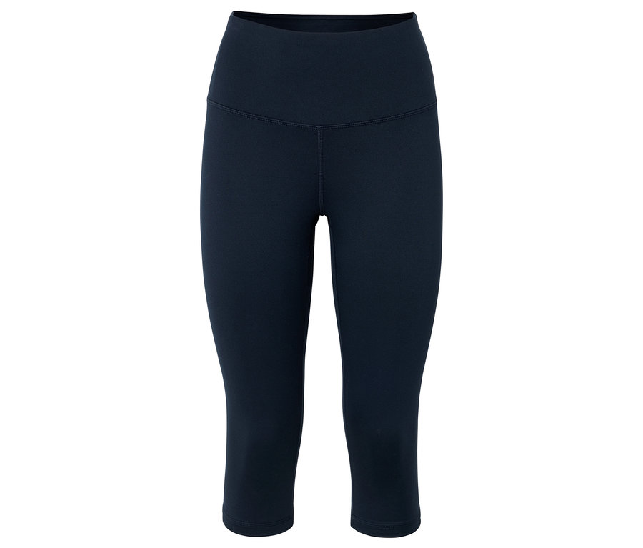 Legging bleu marine arrivant au genou.