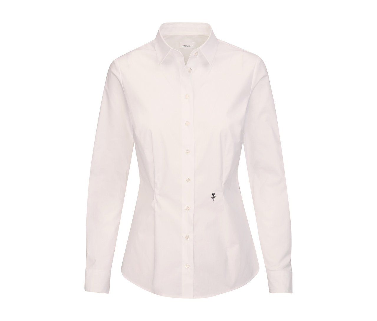 Chemisier blanc Seidensticker Slimfit à manches longues et fermeture boutonnée.