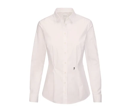 Chemisier blanc Seidensticker Slimfit à manches longues et fermeture boutonnée.