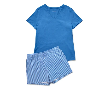Ensemble pyjama shorty bleu.