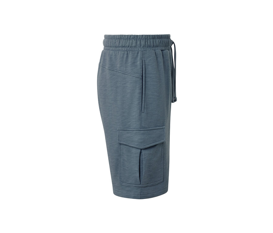Short cargo en sweat bleu.