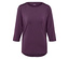 T-shirt violet à manches trois-quarts.
