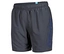 Short de bain gris foncé avec le logo Arena bleu sur la jambe droite.