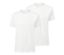 Deux t-shirts blancs à encolure ronde.