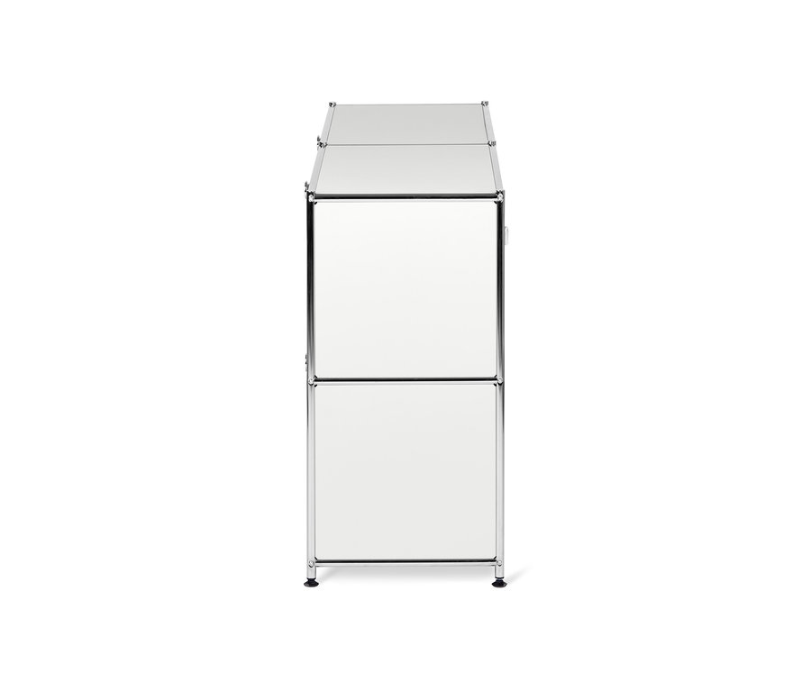 Buffet en métal blanc « CN3 » avec 4 compartiments à abattant.