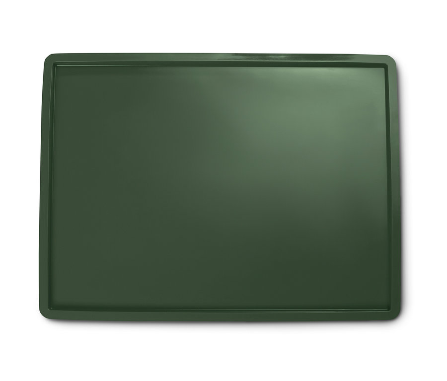 Feuille de cuisson réutilisable verte avec bord.