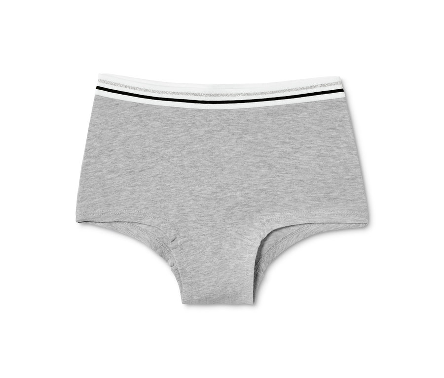 Culotte pour filles grise, 7 pièces, noir-blanc, avec élastique à la taille.