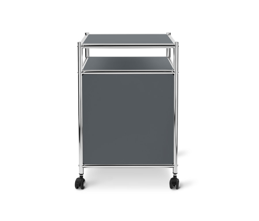 Caisson en métal gris à roulettes « CN3 » avec abattant.