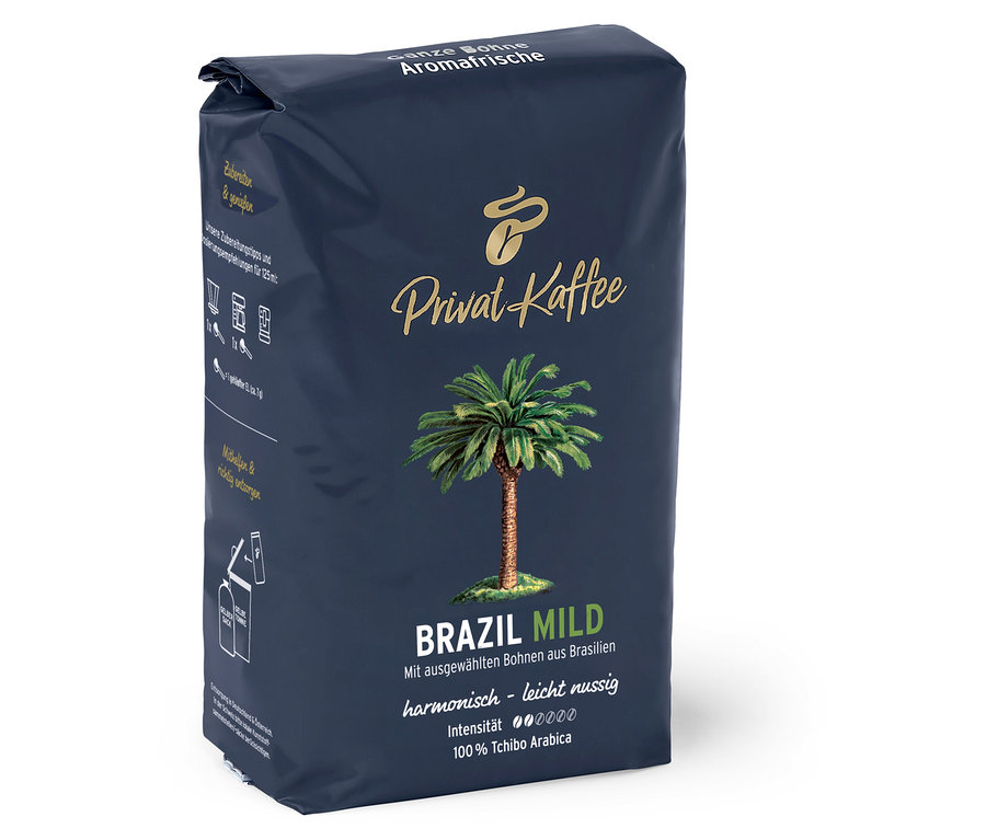 Paquet de café en grains Privat Kaffee Brazil Mild.
