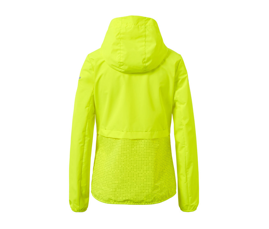 Veste de sport coupe-vent jaune vue de dos.