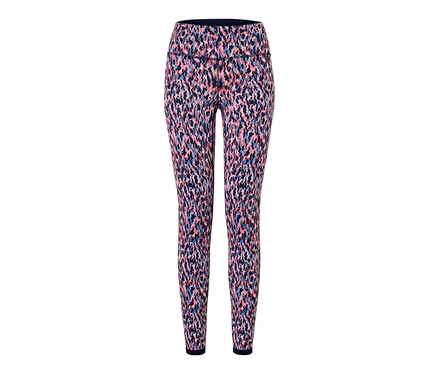 Legging de sport réversible rose et bleu marine.