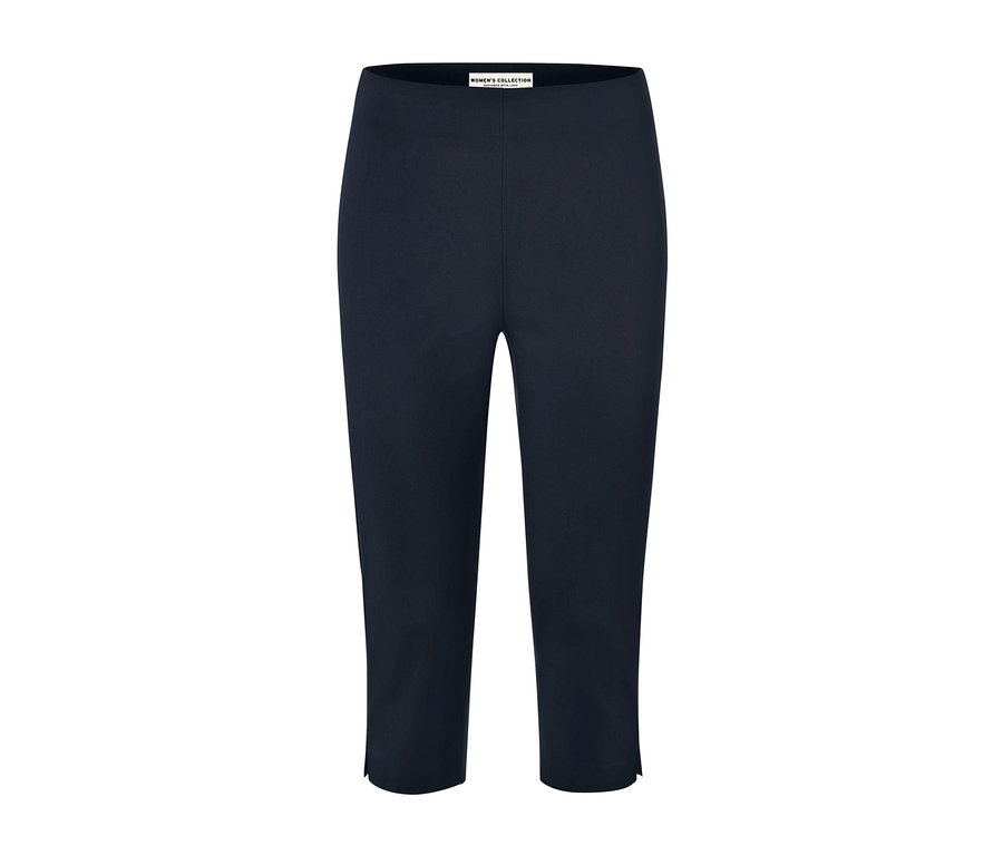 Pantalon 3/4 stretch bleu foncé.