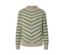 Pull rayé en maille à col montant crème.