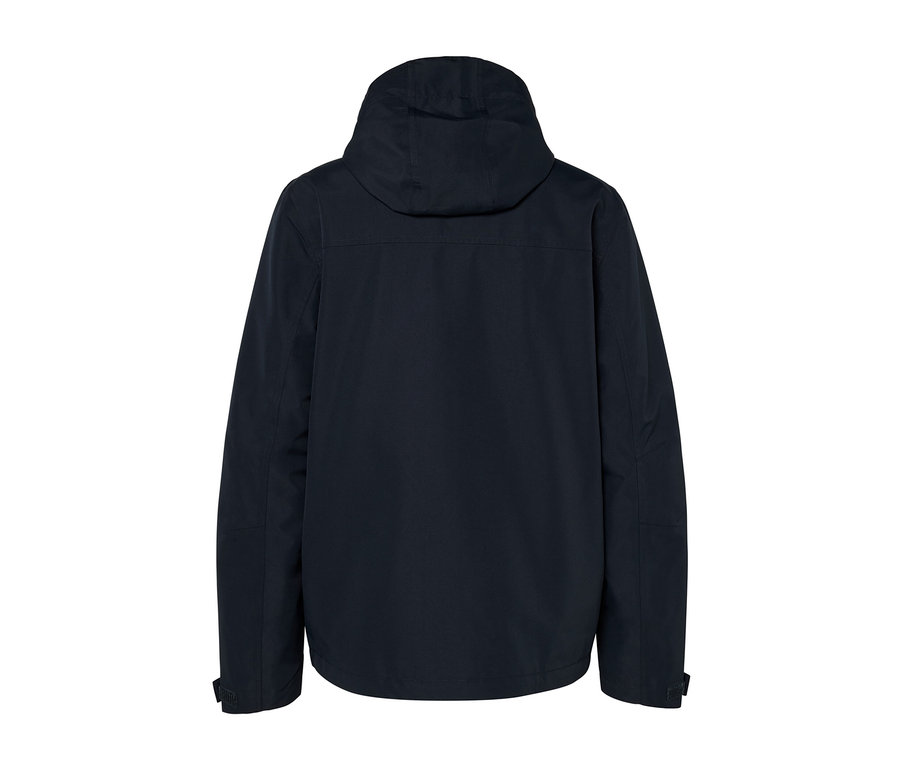 Parka technique bleu marine vue de dos.