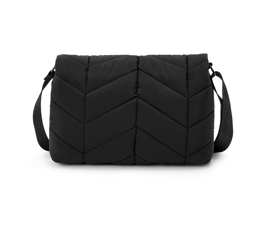 Sac matelassé à bandoulière noir.