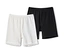 Deux shorts de cycliste, un noir, un blanc.