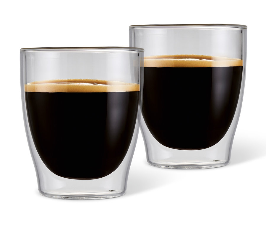 2 verres à double paroi pour expresso