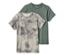 2 t-shirts de sport pour enfant, vert/imprimé intégral - Vert/imprimé intégral