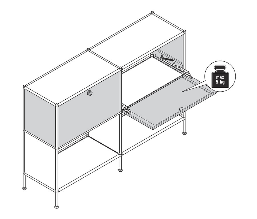 Illustration d'un jeu d'abattants supplémentaires en métal « CN3 », blanc, gris et noir.