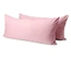 Deux taies d’oreiller roses en microfibre, env. 80 x 40 cm.