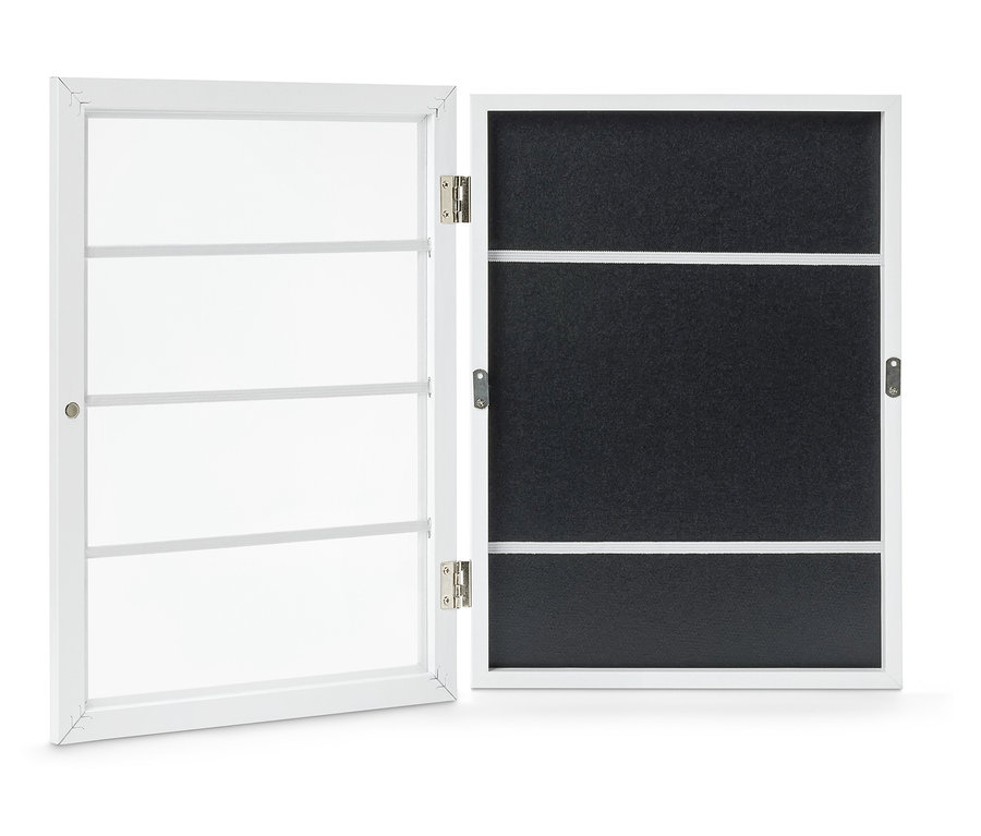 Cadre repliable blanc ouvert.