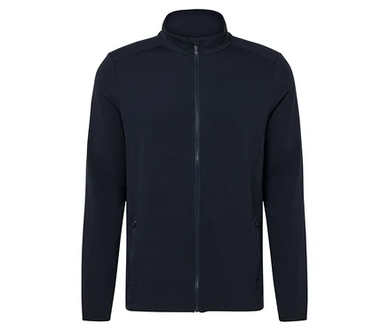 Veste fonctionnelle bleu marine zippée.