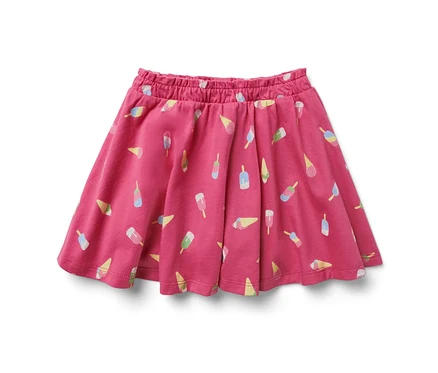Jupe rose en jersey pour enfants avec pantalon, imprimé glace.