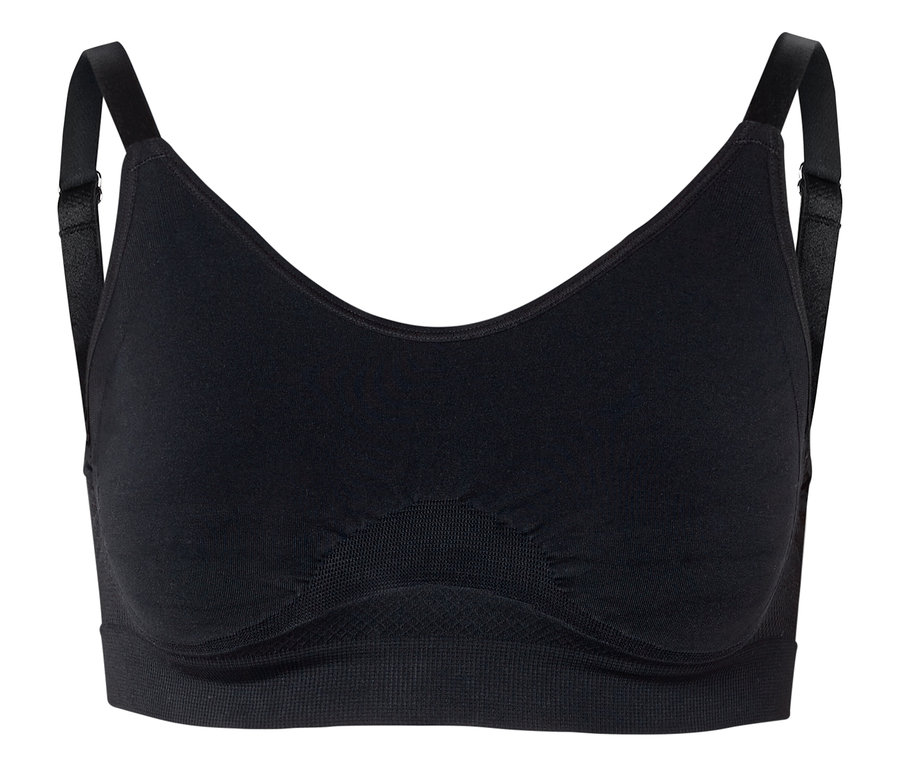 Soutien-gorge noir avec bretelles réglables.