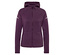 Veste à capuche zippée violette avec détails réfléchissants sur la manche.
