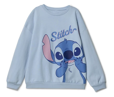 Sweat-shirt bleu clair avec imprimé Stitch.