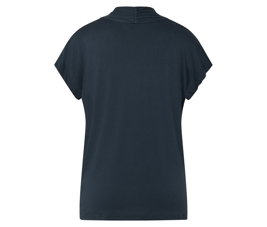 T-shirt bleu marine à manches courtes, vu de dos.