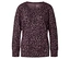 Sweat-shirt violet et noir à motif léopard.