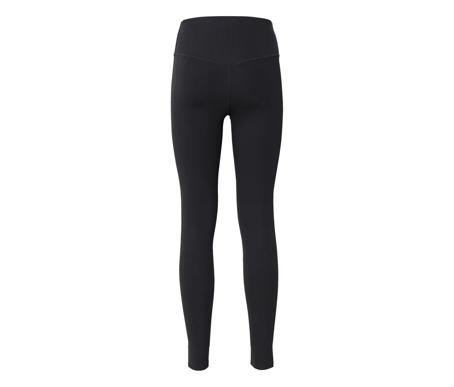 Legging noir, vu de dos, avec une taille haute et une couture en forme de V à l'arrière.