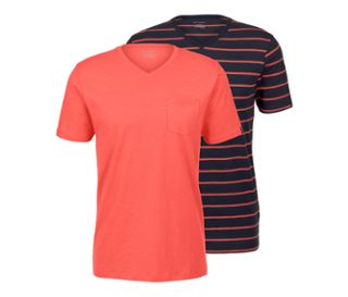 1x bleu foncé-orange à rayures, 1x orange