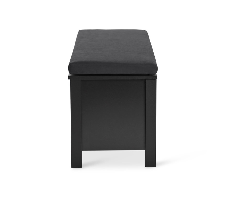 Banc noir « Clara » avec compartiment.