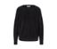 Gros plan sur un pull en maille fine noir.