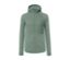 Veste thermique verte avec fermeture éclair et capuche.