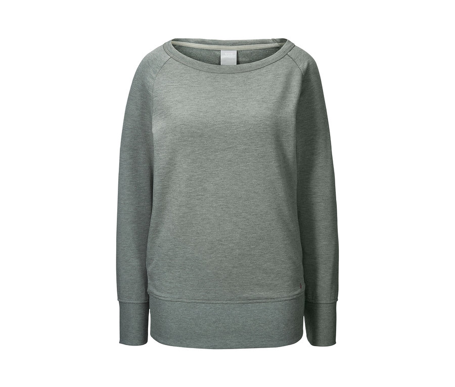 Un sweat-shirt de yoga gris.
