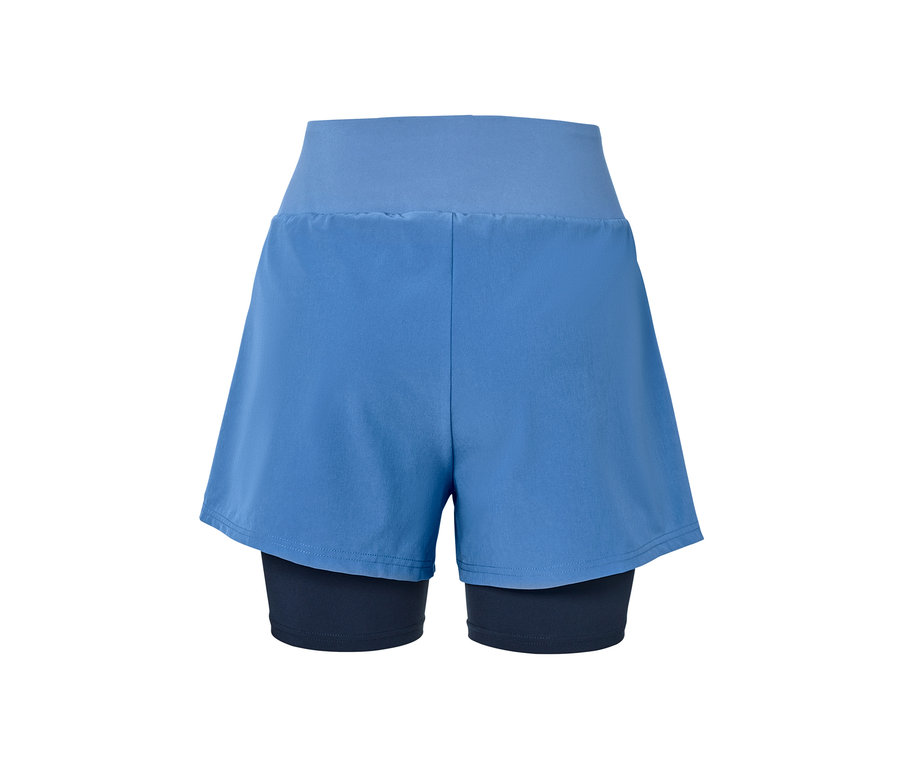 Short de sport 2 en 1 bleu.