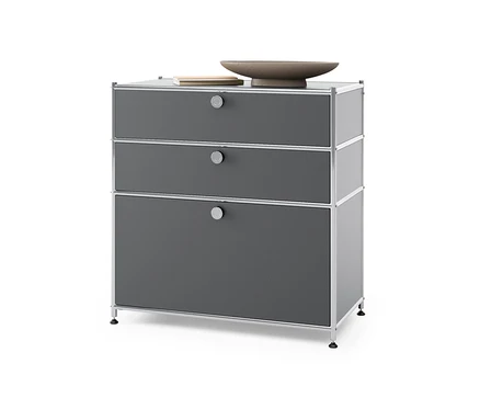 Commode en métal grise « CN3 » avec 3 tiroirs.