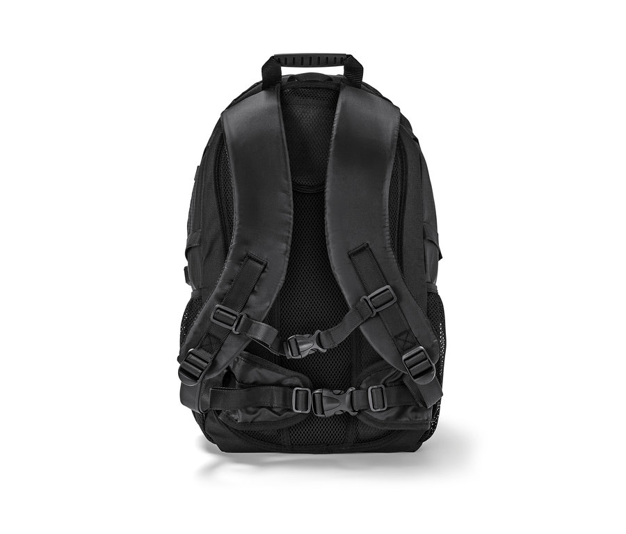 Sac à dos solaire noir vu de derrière.