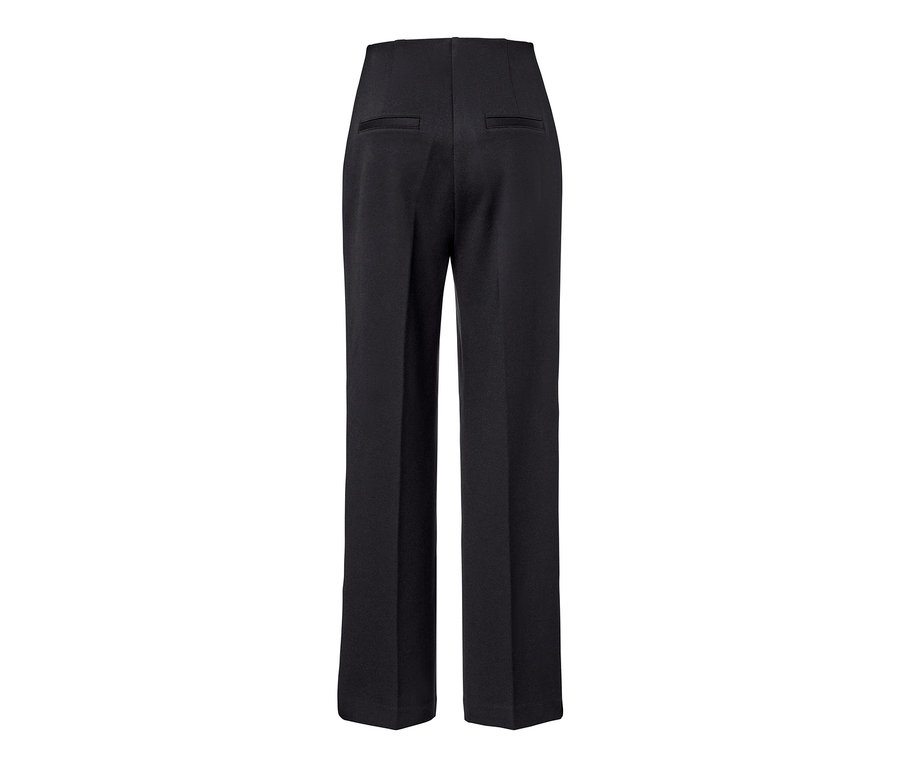 Pantalon en jersey noir avec bandes de galons vu de derrière.