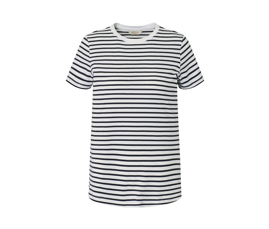 T-shirt à rayures anthracite et blanc à manches courtes.