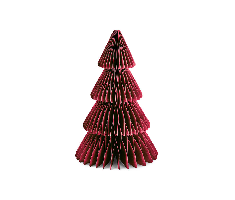 Arbre en papier pliable rouge, de taille moyenne.