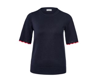 Pull en maille fine, bleu foncé