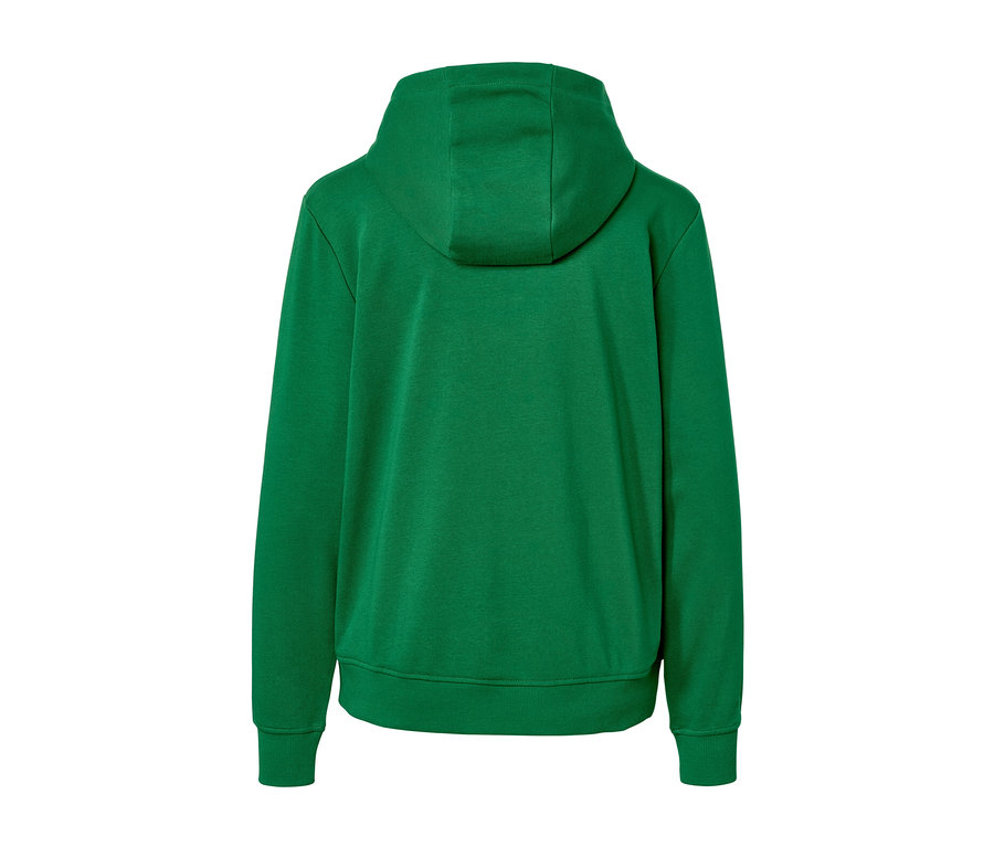Arrière d'un sweat à capuche vert.