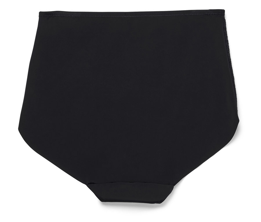 Culotte de bain noire pour femmes sur fond blanc.