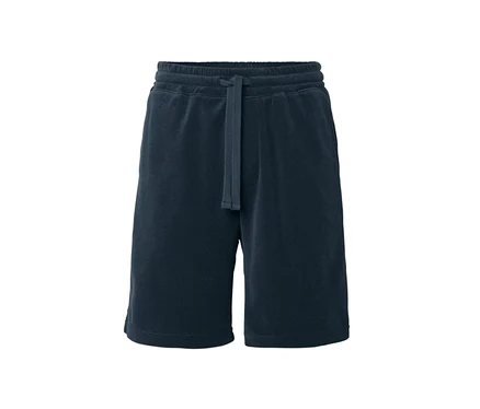 Short bleu en tissu éponge.