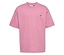 Le t-shirt ample hummel® HMLJR rose est posé à plat et vu de face.