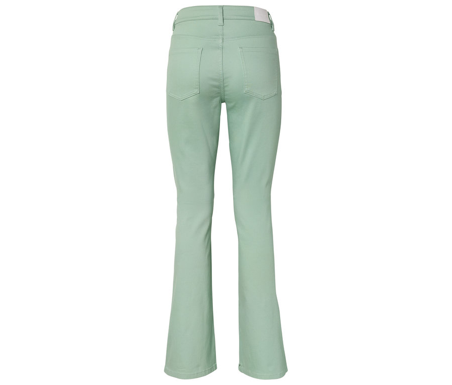 Pantalon vert menthe, photographié de dos.
